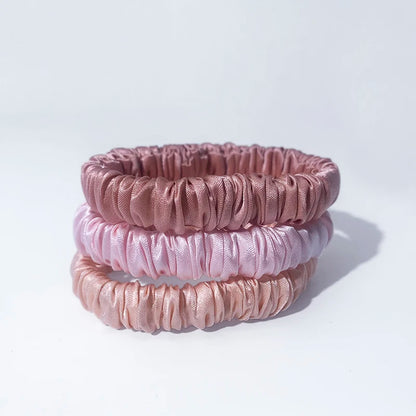 Mulberry Silk Elastics – Gentle, Frizz-Free Hair Bands for Natural Hair &amp; Locs - 3 pieces