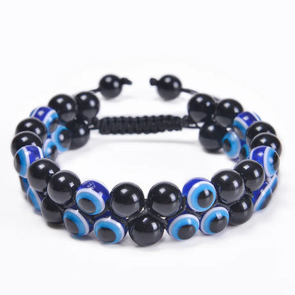 Vulcanic stone double beaded Hair Tie - Bracelet