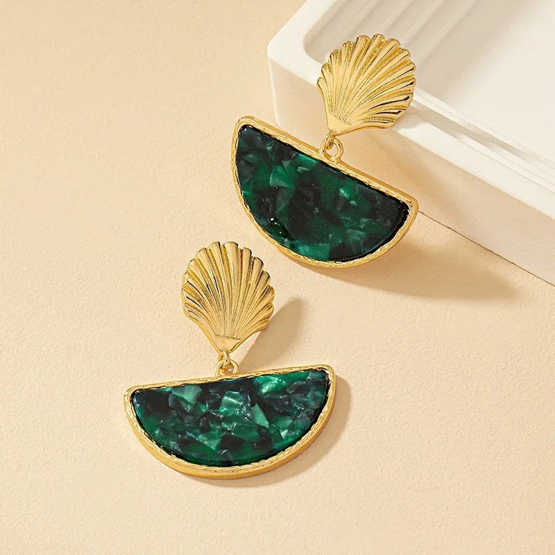 Emerald Enclave Fan Earrings