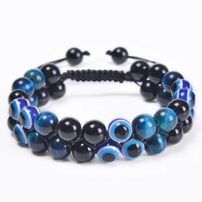 Vulcanic stone double beaded Hair Tie - Bracelet
