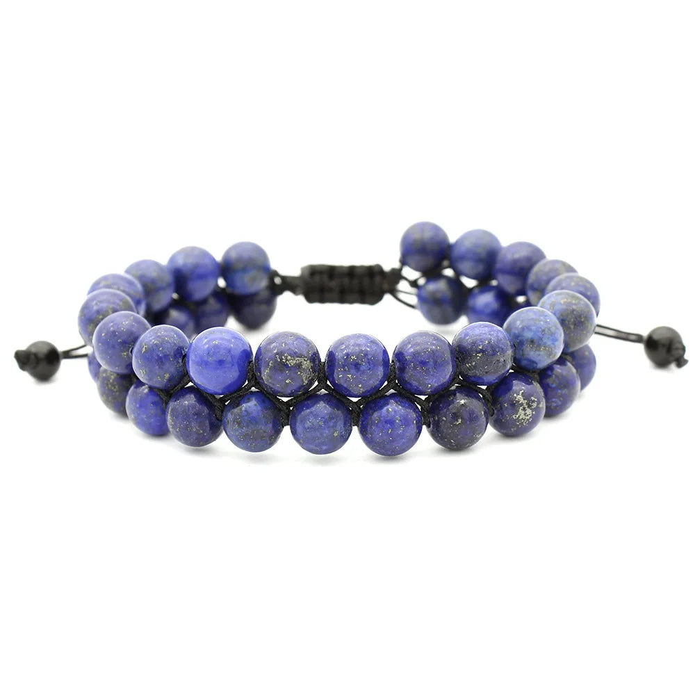 Vulcanic stone double beaded Hair Tie - Bracelet