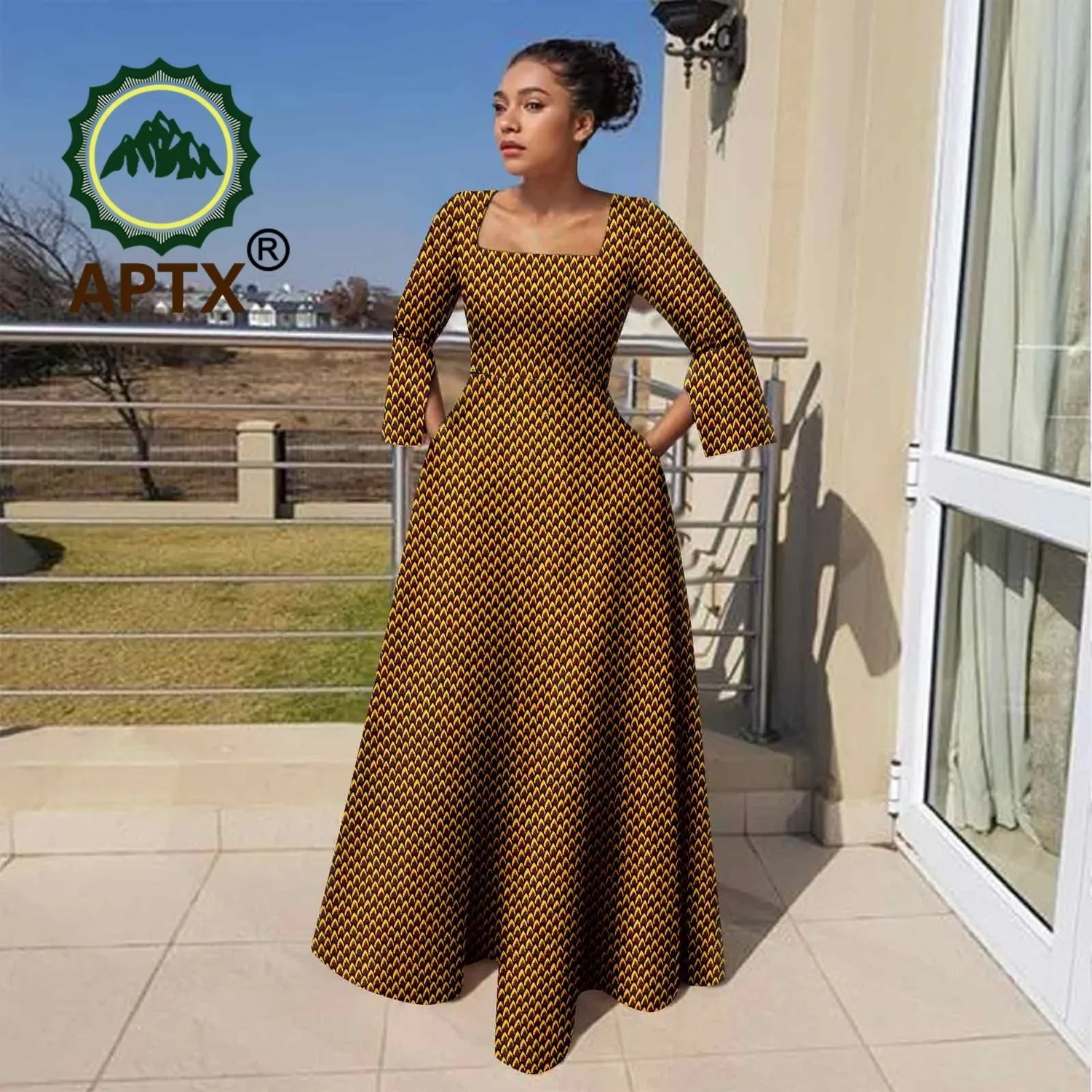 Ankara Maxi Dress with Pockets for Curvy bodies - 785 / 5XL Ankara Maxi Dress with Pockets for Curvy bodies - 785 / 5XL