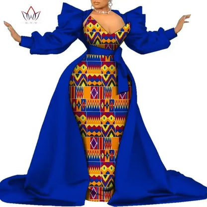 Robe Ankara africaine super élégante avec un train