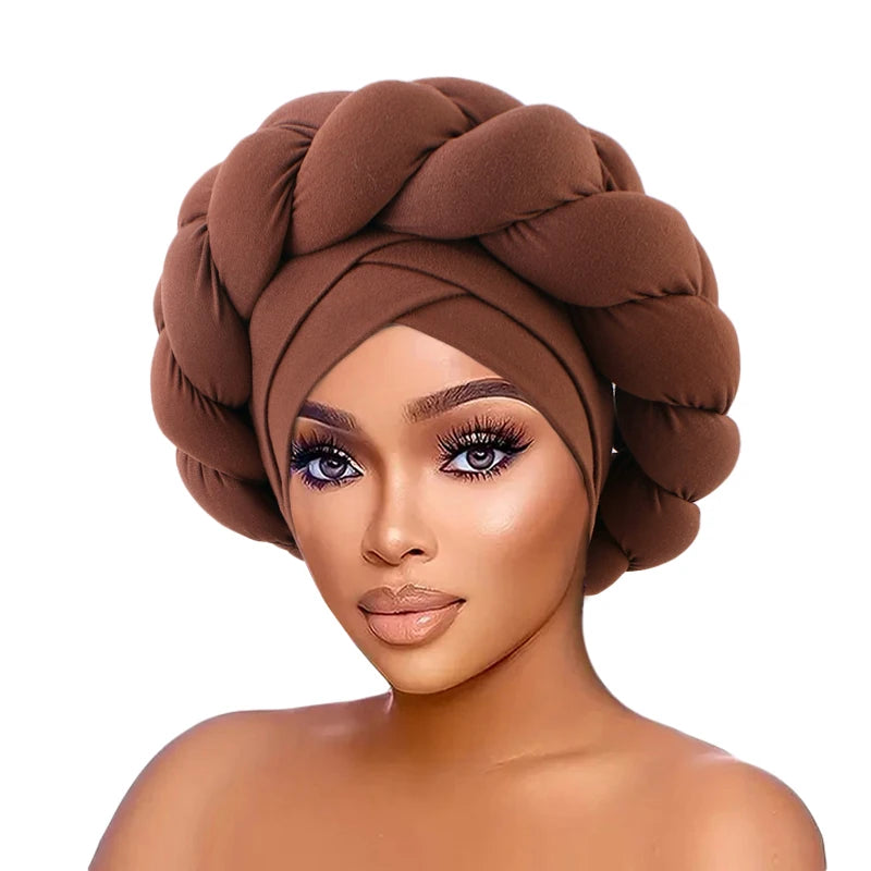 Headwrap with Braided Look – Luxury &amp; Pre-tied