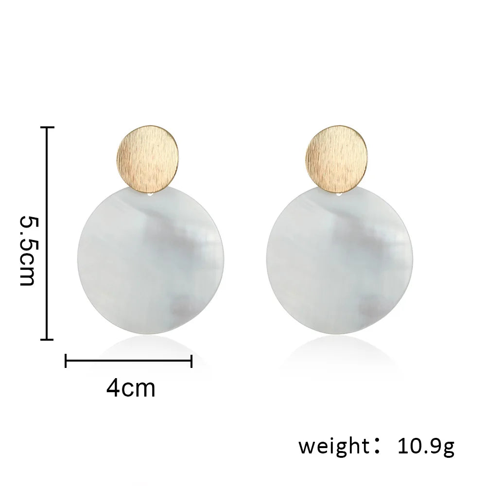 Minimalist Lunar Shell Earrings