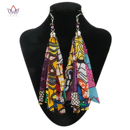 Handmade African Fabric Earrings With Tassels