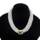 Beaded Multilayer Natural Stone Choker Necklace for Women