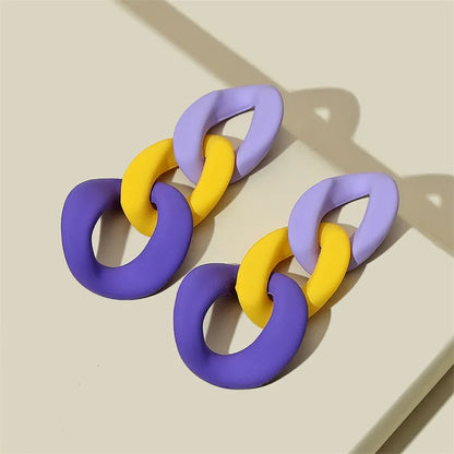 Colorful Golden Party Earrings