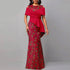 Red and black patterned dress with &