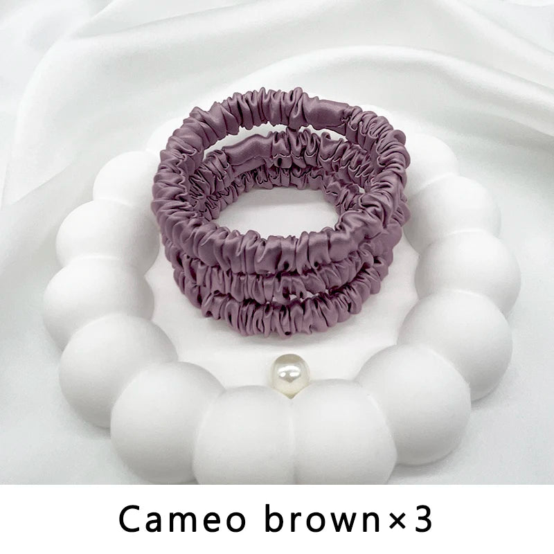 Mulberry Silk Elastics – Gentle, Frizz-Free Hair Bands for Natural Hair &amp; Locs - 3 pieces