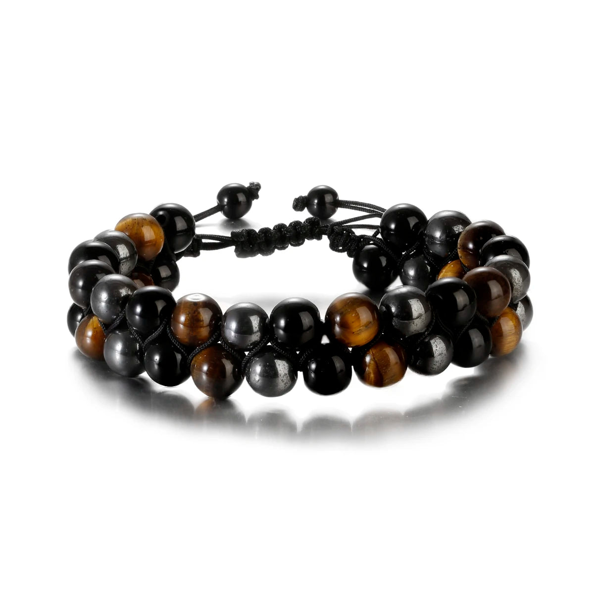 Vulcanic stone double beaded Hair Tie - Bracelet