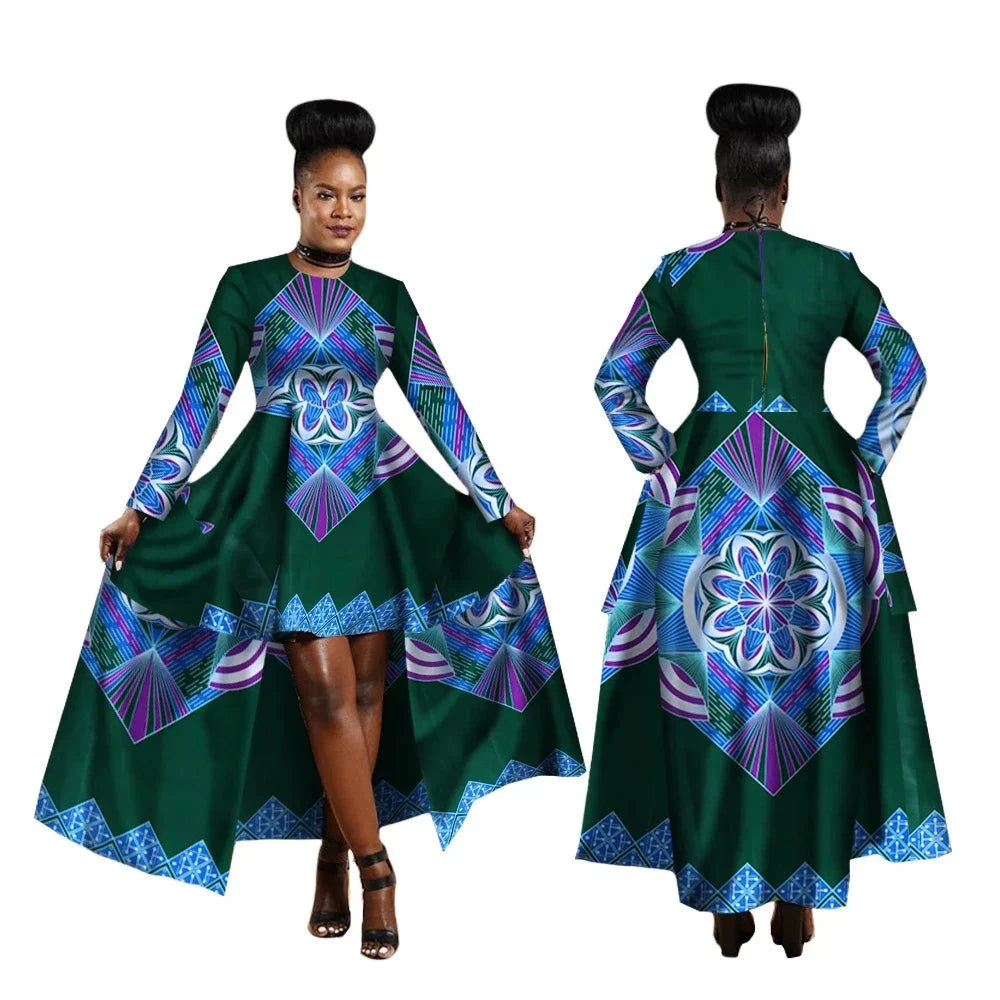 African Hi-Low Dashiki Dress