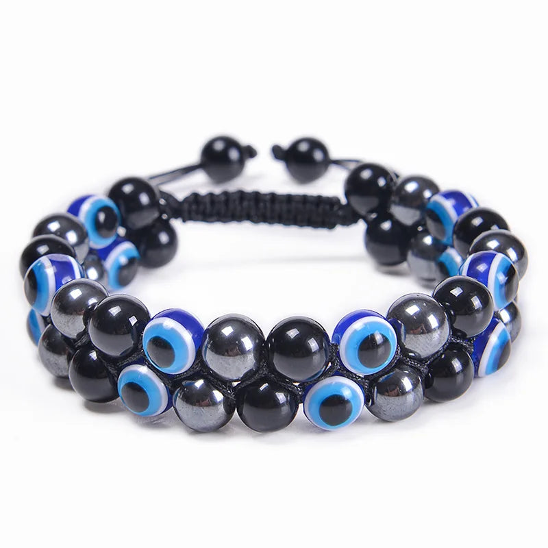 Vulcanic stone double beaded Hair Tie - Bracelet