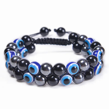 Vulcanic stone double beaded Hair Tie - Bracelet