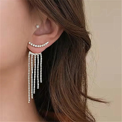 Rhinestone Fringe Earrings