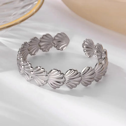 Silver Shell Hair Cuff for Locs laying down
