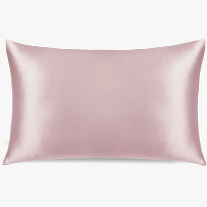 Pink silk pillowcase from the WNL Hair Serum &amp; Silk Pillowcase Bundle, designed to protect locs and retain moisture during sleep.