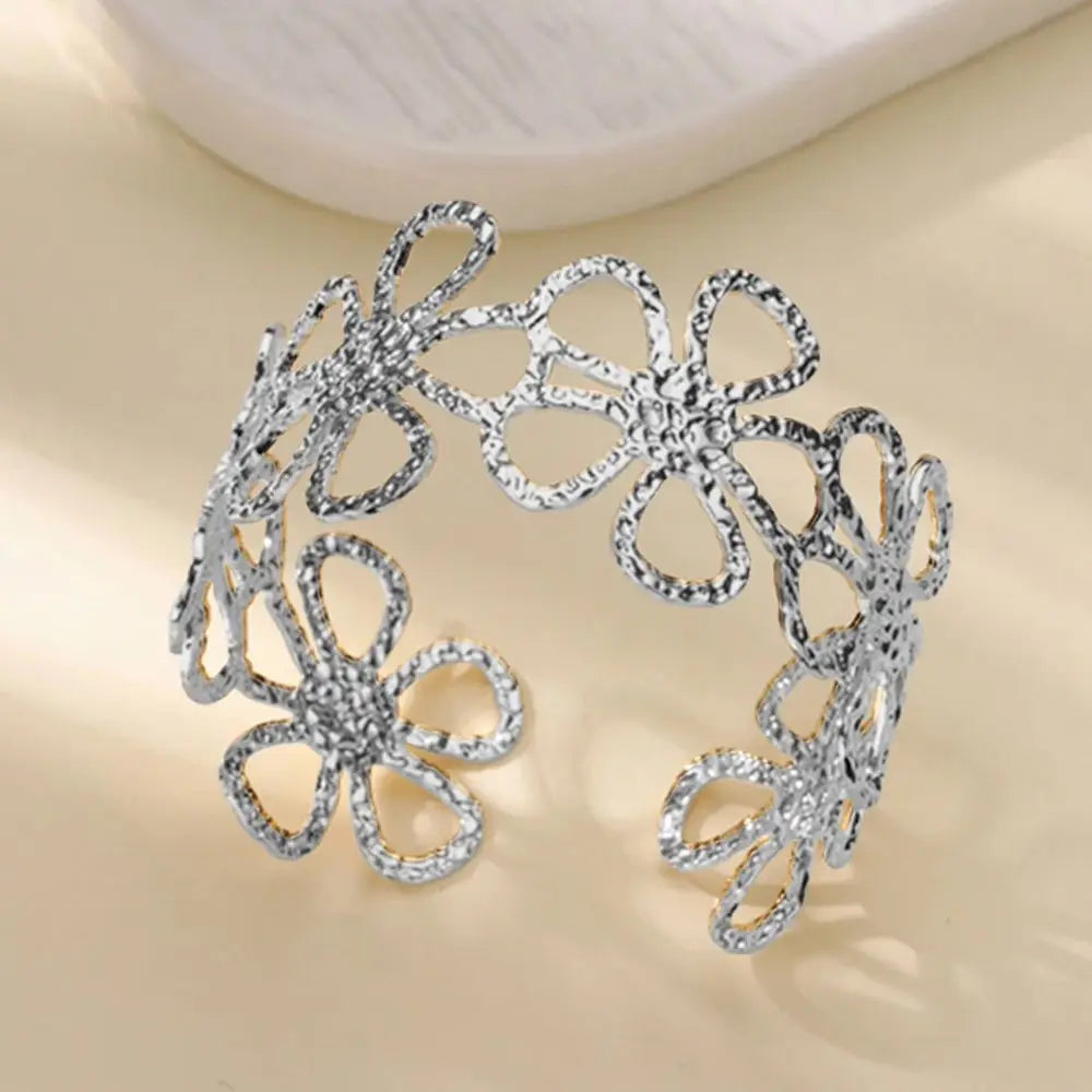 Silver Flower Hair Cuff for Locs