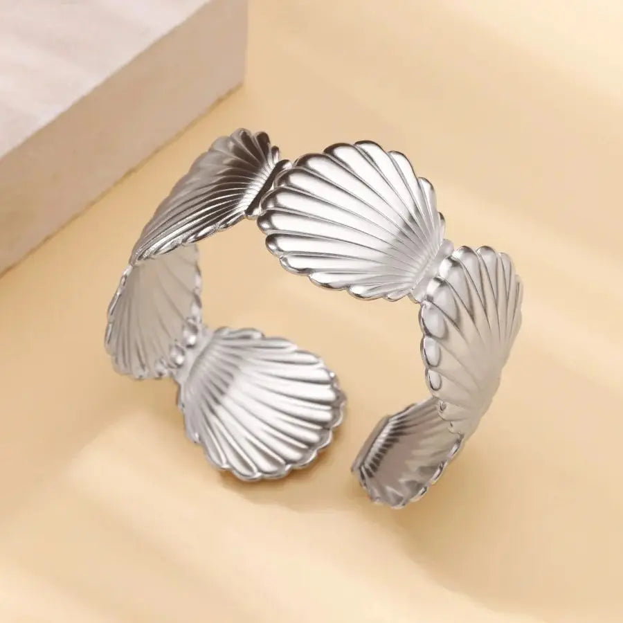 Silver Shell Hair Cuff for Locs