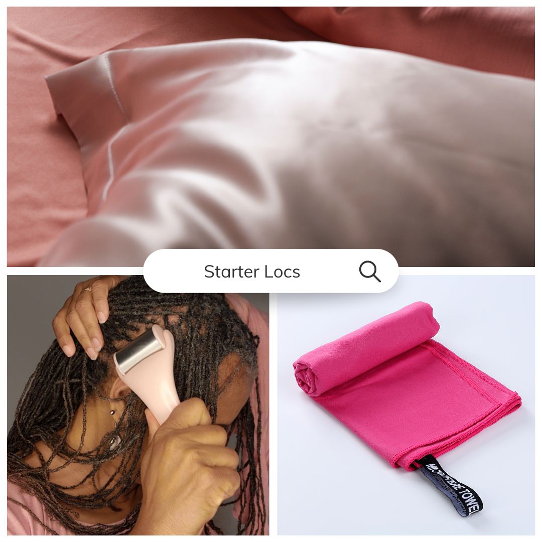 Starter Locs Package with a 100% Silk Pillow , cryotherapy scalp roller