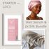 Srater loc hair serum with an silk pillowcase and silk pink bonnet