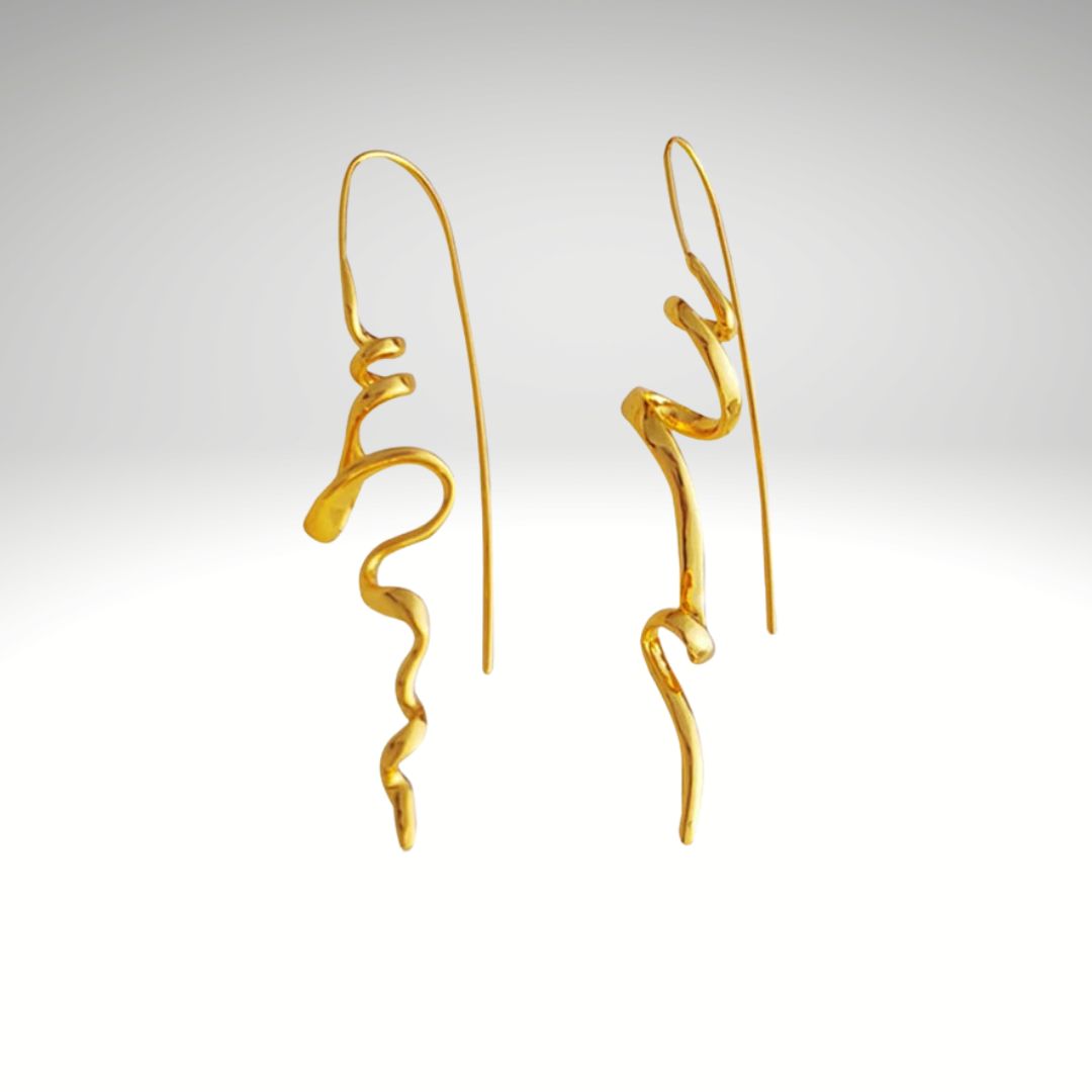 Golden Flow Artful Irregular Earrings