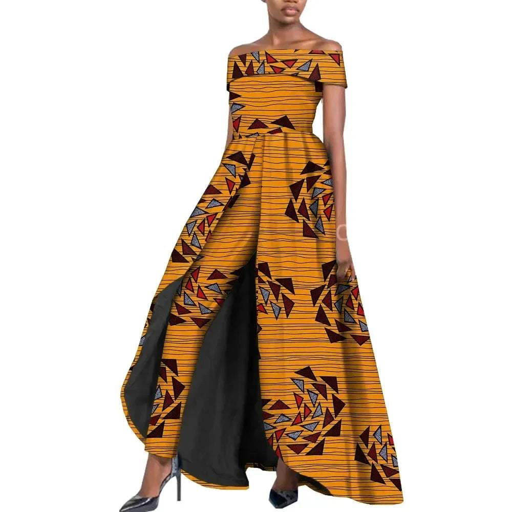 Stylish African Pantsuit for Women Yellow