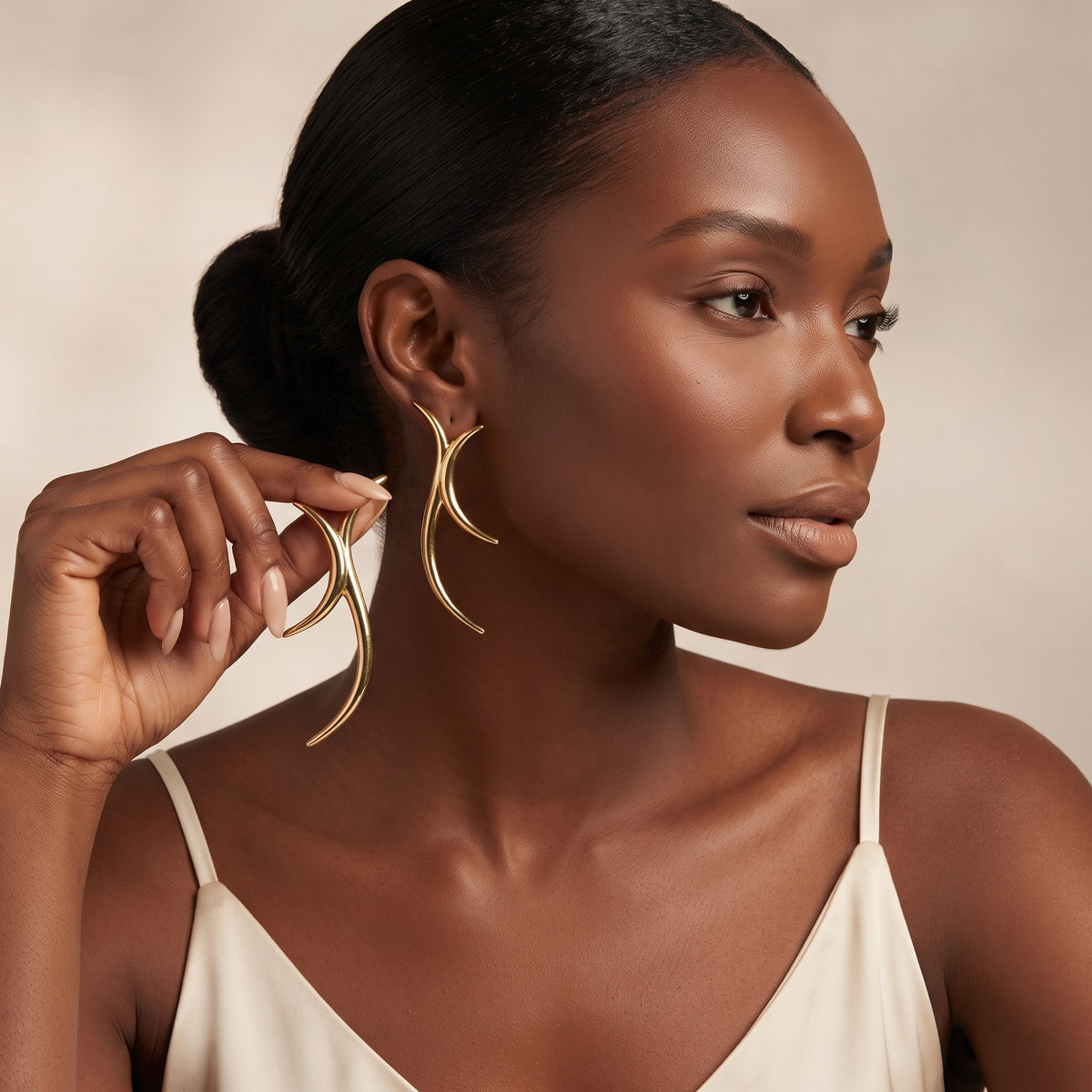 The Solstice Arc Sculptural Statement Earrings