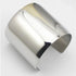 The Wide 316L Stainless Steel Cuff Bracelet in silver on an hite background. 