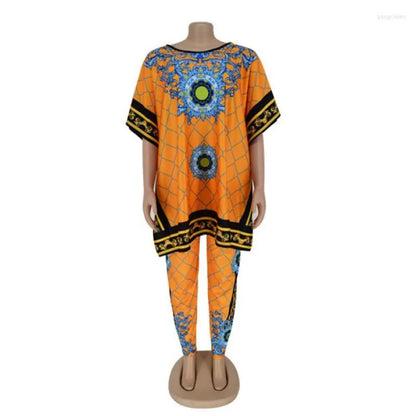 African Vintage two piece Pants Set Royal Mirage