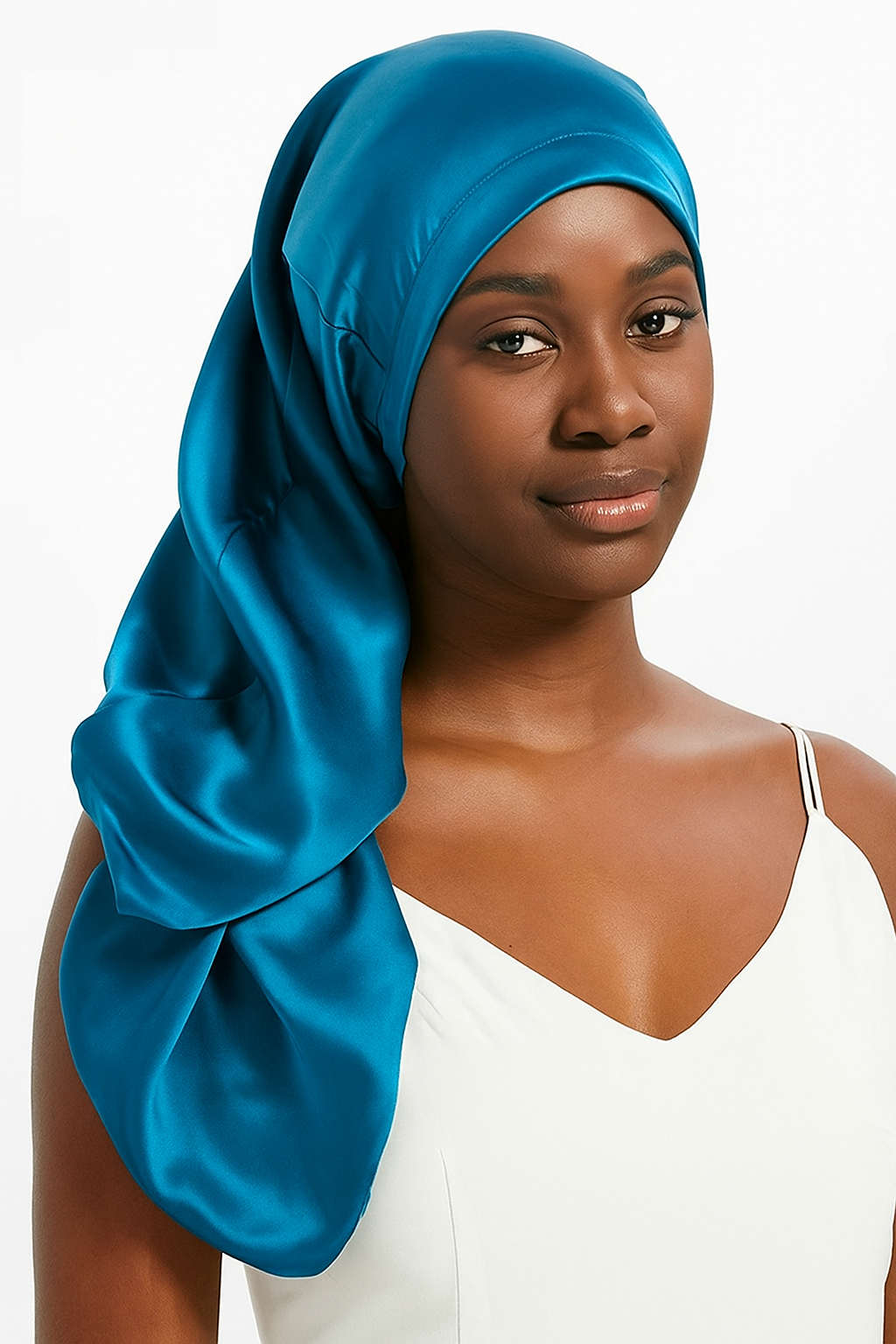 100% Mulberry Silk Sleep Bonnet for Long Hair
