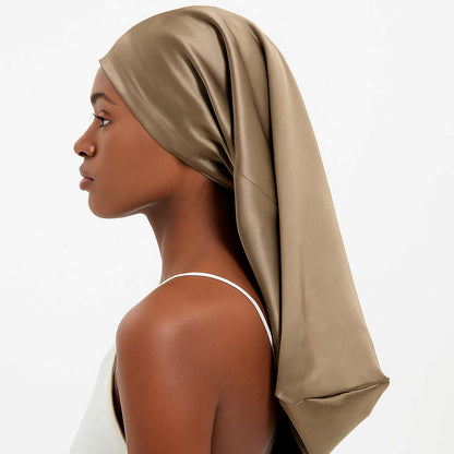 100% Mulberry Silk Sleep Bonnet for Long Hair