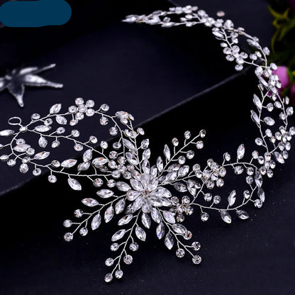 bridal-headpiece-silver-spray-flower-crystal-tiara