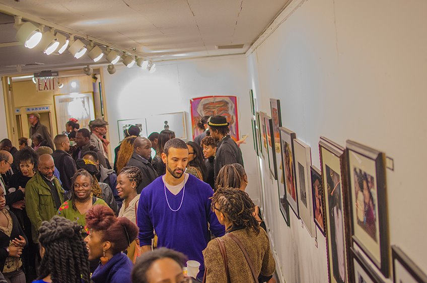 People visiting Gordon Parks Exhibition in Manhattan New York