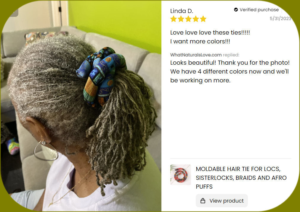 Moldable Hair Tie for Locs, Sisterlocks, Braids and Afro puffs Perfect for Mother&