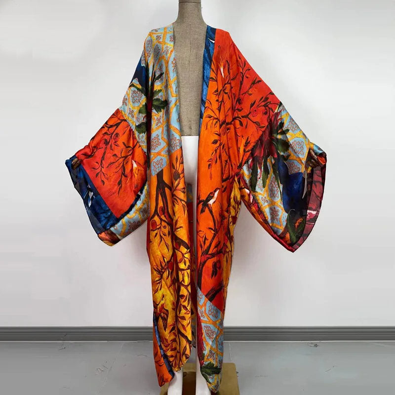 Kimono Kaftan Boho Soft Cardigan Fringed sleeves Batwing Sleeve