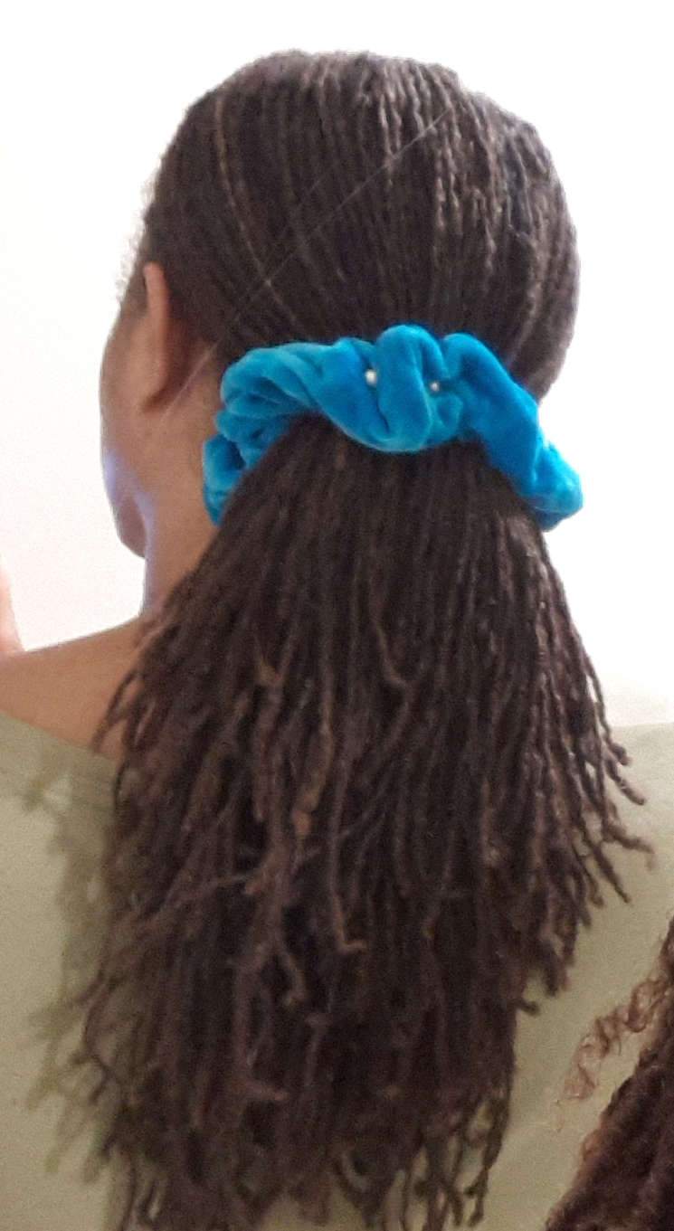 Large Velvet Scrunchies for Braids, Afro Puffs and Locs - 3 pieces