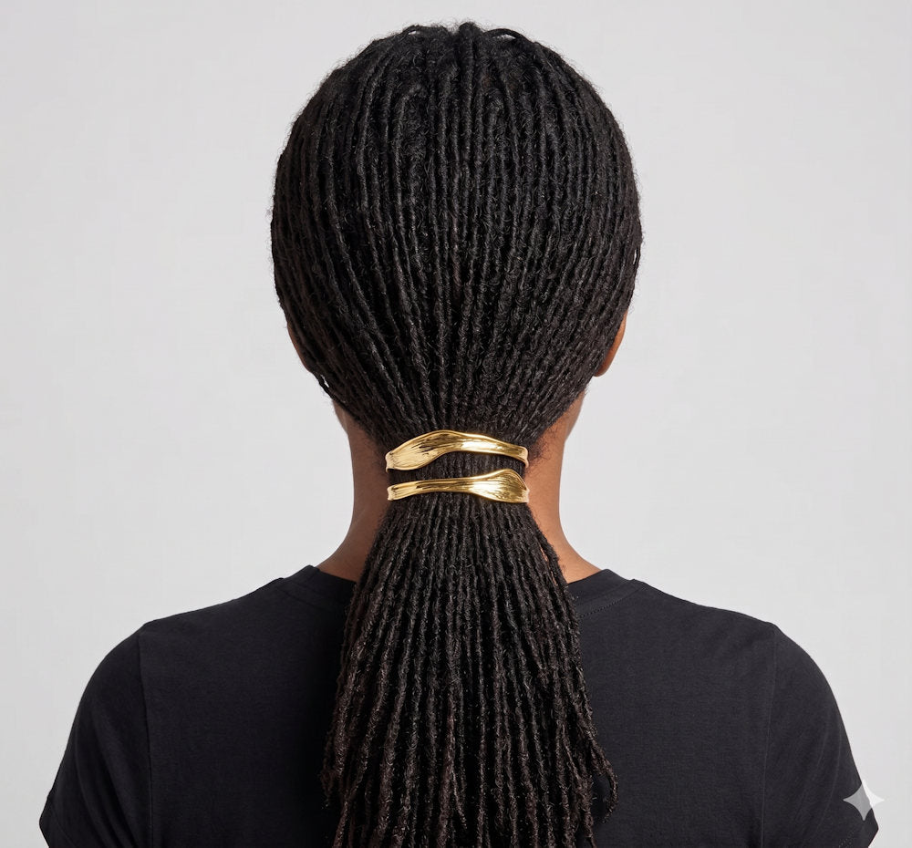 Double Layers Wavy Texture Oil Pressure Bracelet Stainless Steel Tarnish Free Jewelry For Women&