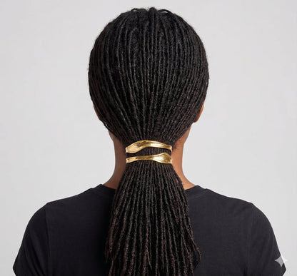 Double Layers Wavy Texture Oil Pressure Bracelet Stainless Steel Tarnish Free Jewelry For Women&