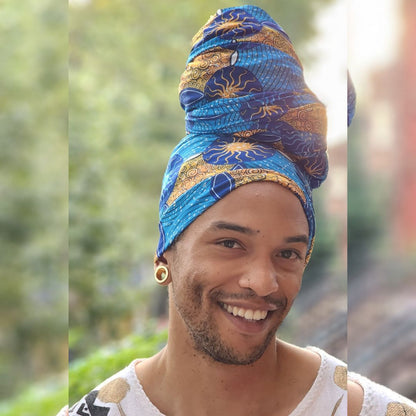 Multi-Wear Magic HeadWrap to style and protect Locs, Sisterlocks and Dreadlocks with Patterns