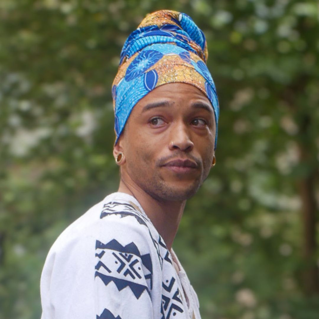 Multi-Wear Magic HeadWrap to style and protect Locs, Sisterlocks and Dreadlocks Sun Wave Blue - WhatNaturalsLove.com