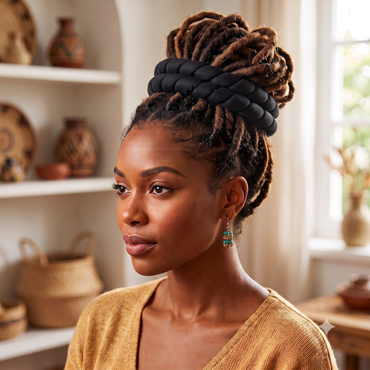 Moldable Hair Tie for Locs, Dreadlocks and Updos - Ponytail holder vor Locs &amp; Braids 