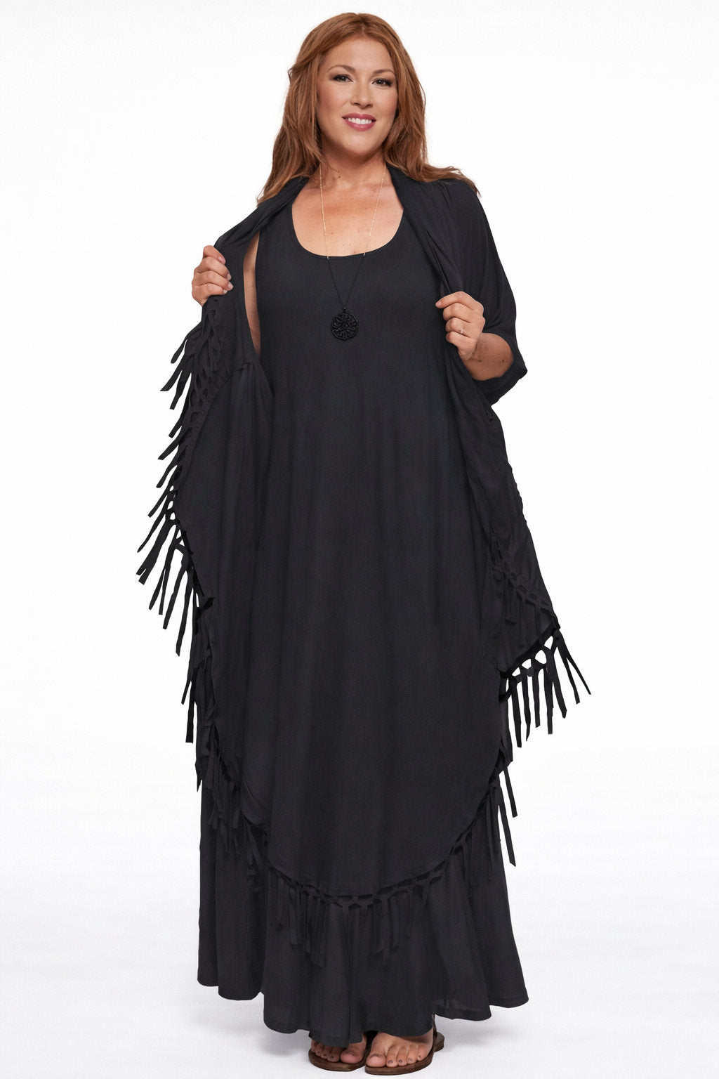 Marokkaanse magische jurk met franje van klein tot 5X