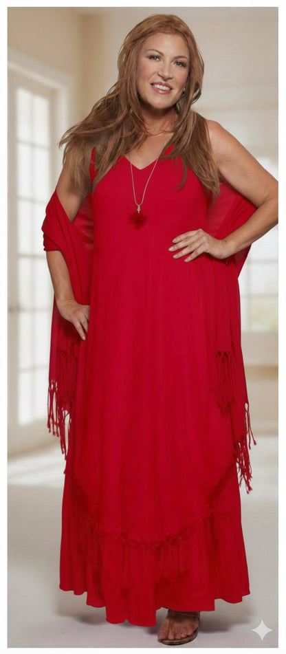 Marokkaanse magische jurk met franje van klein tot 5X