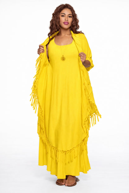 Marokkaanse magische jurk met franje van klein tot 5X