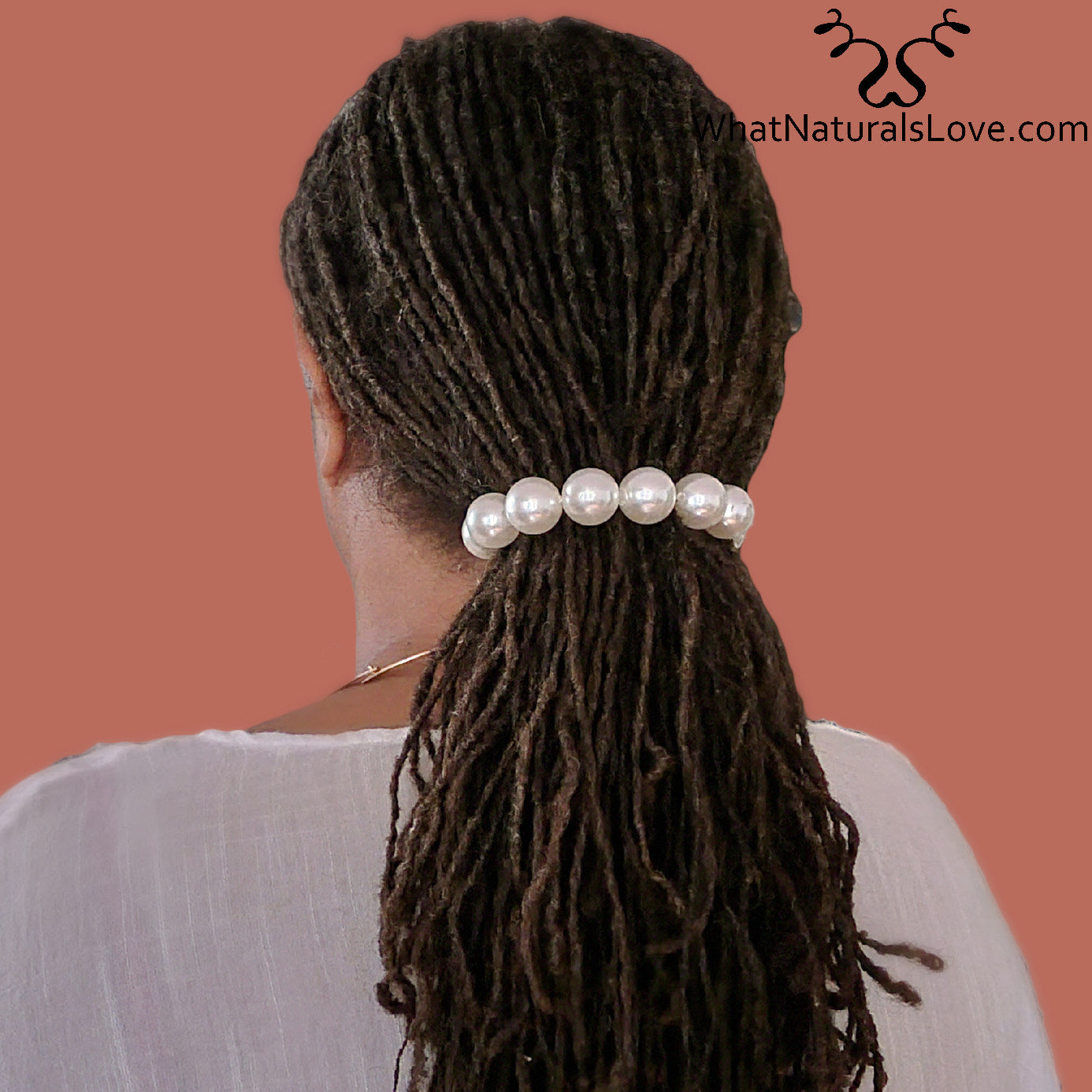 Pearls Scrunchie for Bantus, Locs, Sisterlocks and Braids