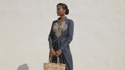 Boho Chic Embroidered Linen-Feel Polyester Jumpsuit – Multi-Wear Magic Statement Set