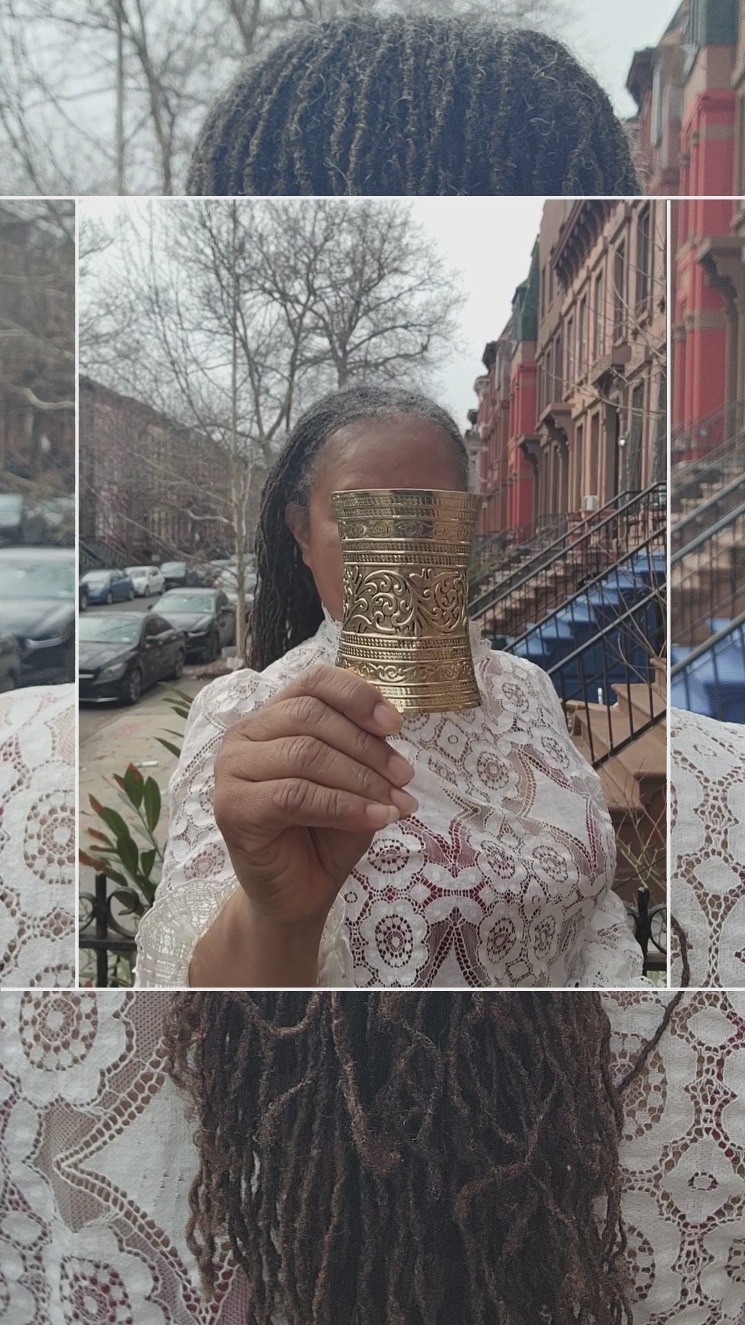 Ancient Gold Hair Cuff for long ponytails Locs, Sisterlocks, Dreadlocks and Braids