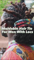 Moldable hair tie for men with locs, providing a secure and stylish hold. Ideal for dreadlocks, braids, and updos with a flexible design.
