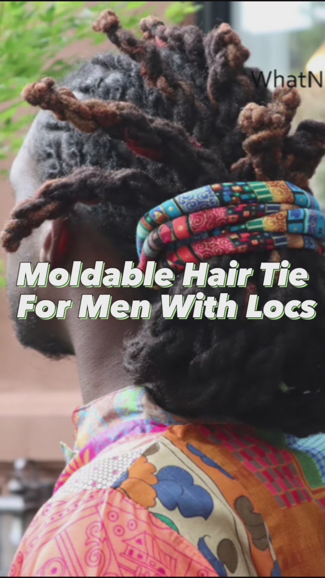 Moldable hair tie for men with locs, providing a secure and stylish hold. Ideal for dreadlocks, braids, and updos with a flexible design.